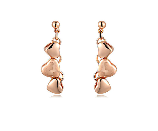 18K Rose Gold Plated Mckinley Earrings with Simulated Diamond
