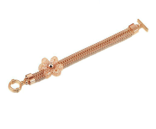 18K Rose Gold Plated Melanie Bracelet with Simulated Diamond