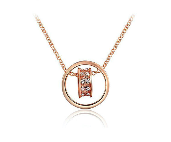 18K Rose Gold Plated Melissa Necklace with Simulated Diamond