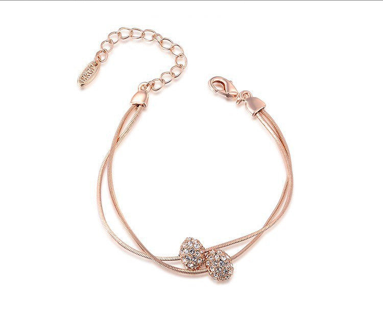 18K Rose Gold Plated Mia Bracelet with Simulated Diamond