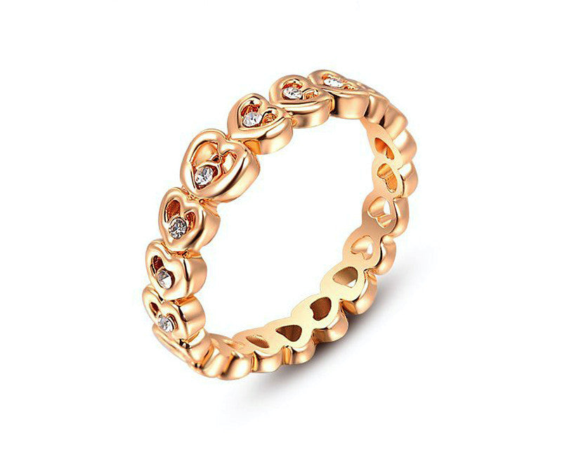18K Rose Gold Plated Mila Ring with Simulated Diamond