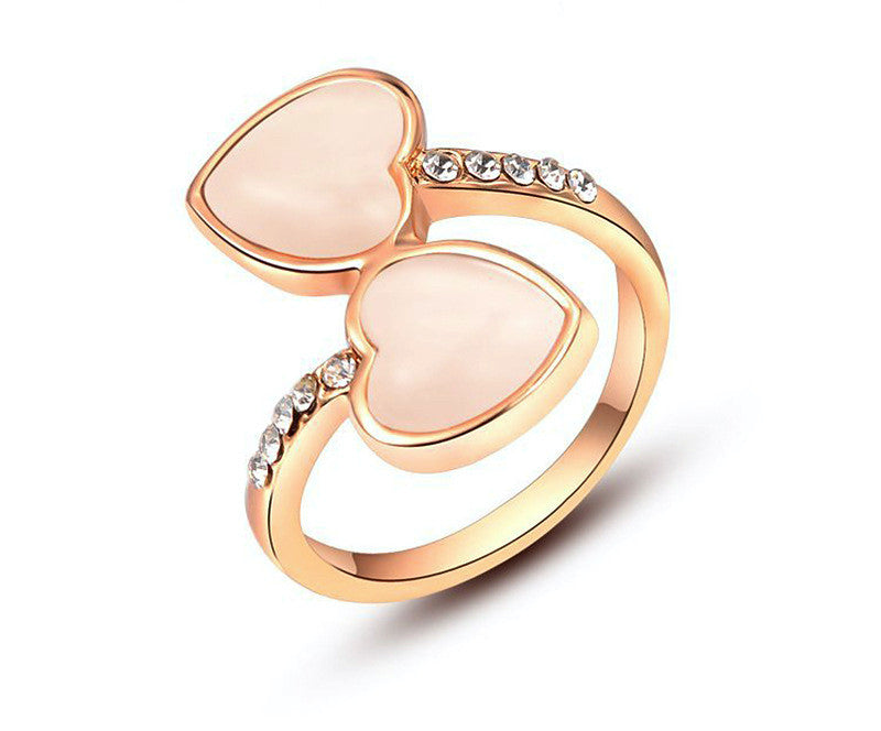 18K Rose Gold Plated Miranda Ring with Simulated Diamond