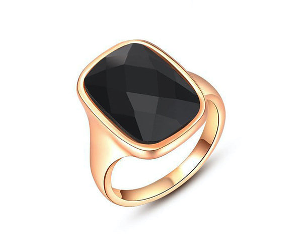 18K Rose Gold Plated Mya Ring with Simulated Diamond
