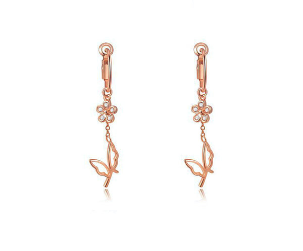 18K Rose Gold Plated Myla Earrings with Simulated Diamond