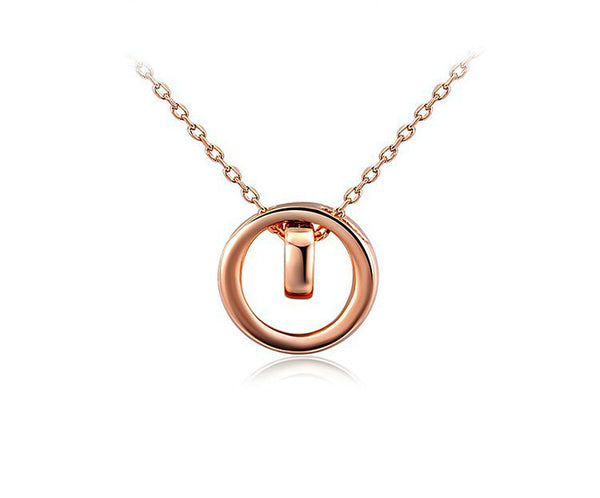 18K Rose Gold Plated Myla Necklace with Simulated Diamond