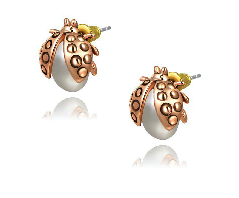 18K Rose Gold Plated Naomi Earrings with Simulated Diamond