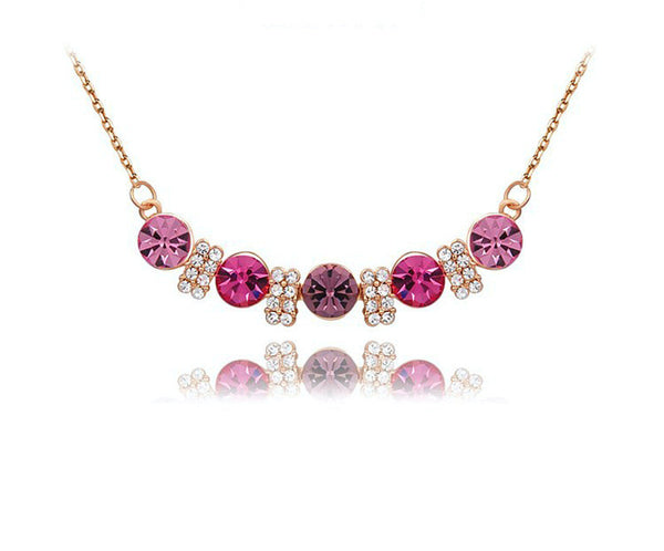 18K Rose Gold Plated Natalia Necklace with Simulated Diamond