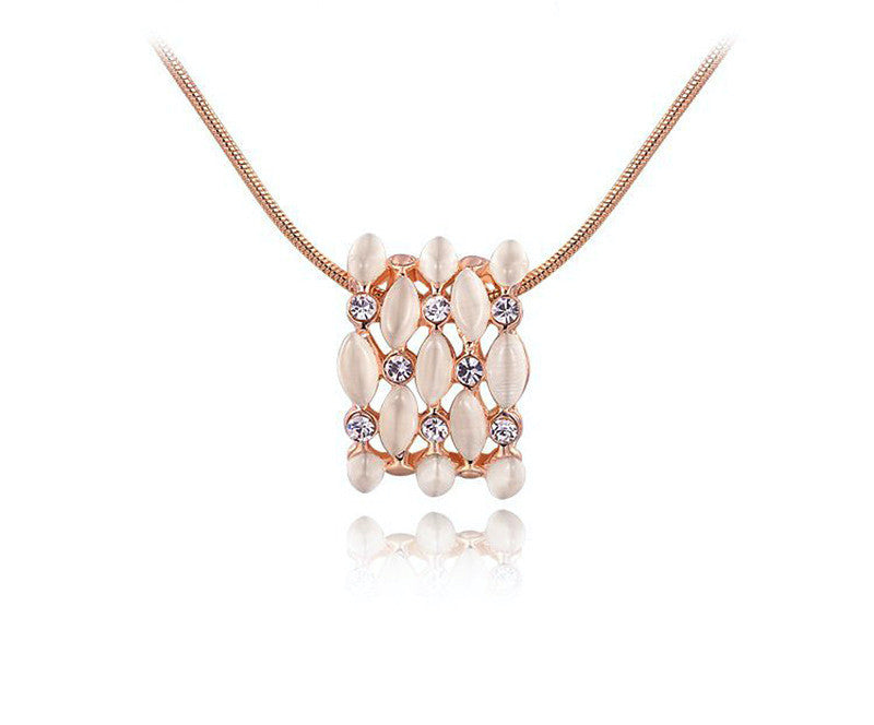 18K Rose Gold Plated Noelle Necklace with Simulated Diamond