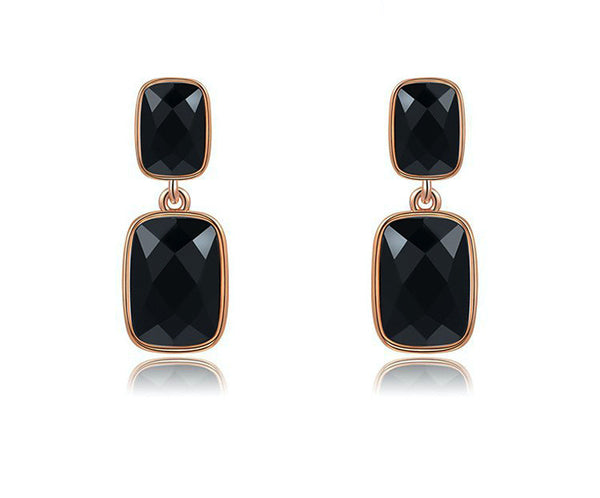 18K Rose Gold Plated Norah Earrings with Simulated Diamond