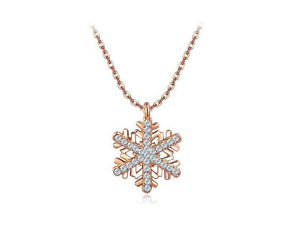 18K Rose Gold Plated Nova Necklace with Simulated Diamond