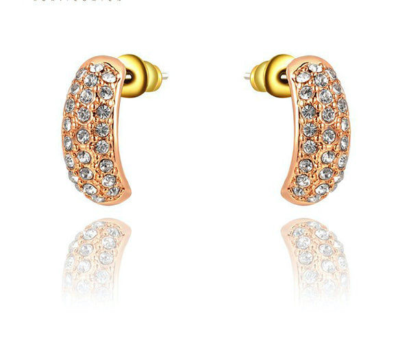 18K Rose Gold Plated Parker Earrings with Simulated Diamond