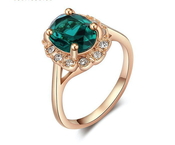 18K Rose Gold Plated Penelope Ring with Simulated Diamond