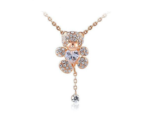 18K Rose Gold Plated Peyton Necklace with Simulated Diamond