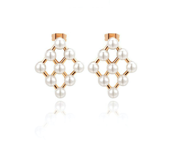 18K Rose Gold Plated Phoenix Earrings with Simulated Diamond