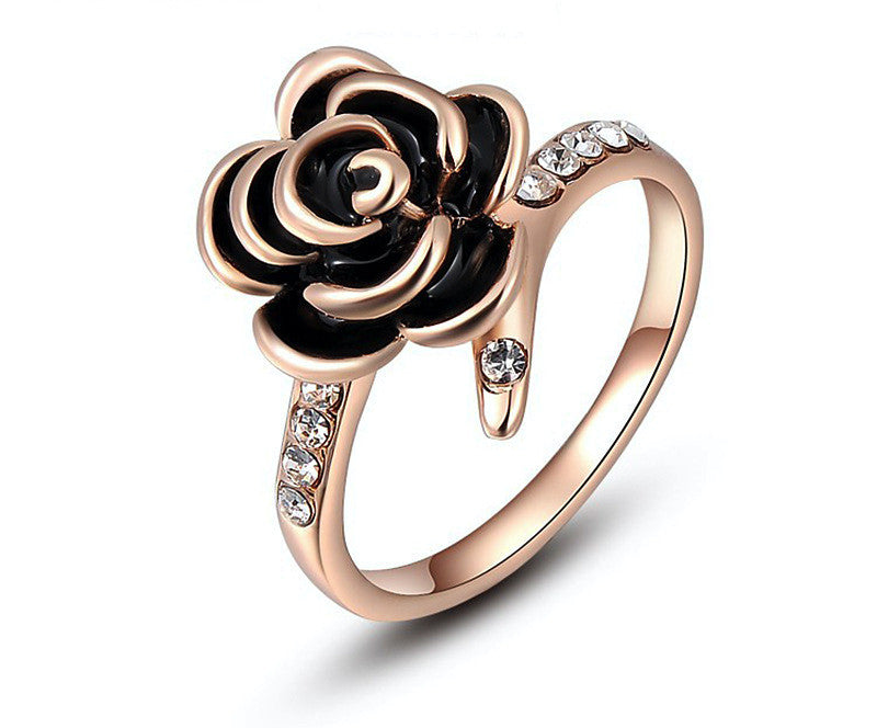 18K Rose Gold Plated Piper Ring with Simulated Diamond
