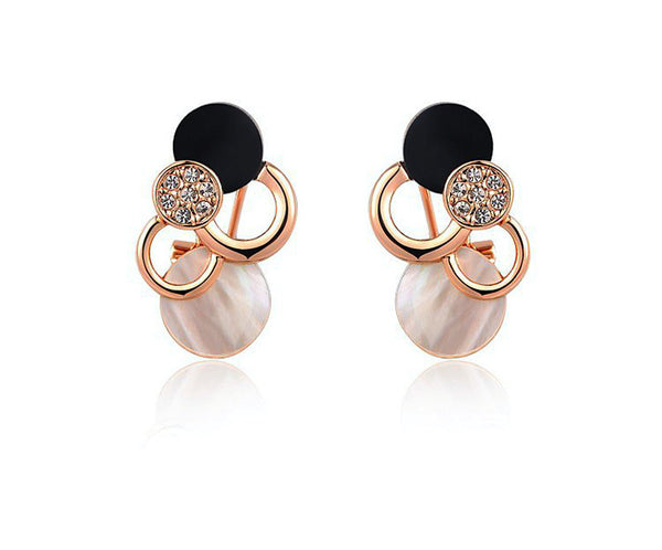 18K Rose Gold Plated Presley Earrings with Simulated Diamond