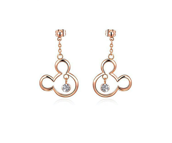 18K Rose Gold Plated Quinn Earrings with Simulated Diamond