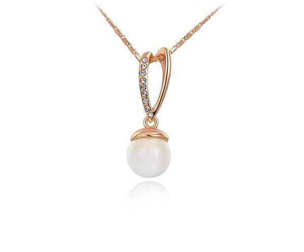 18K Rose Gold Plated Raegan Necklace with Simulated Diamond