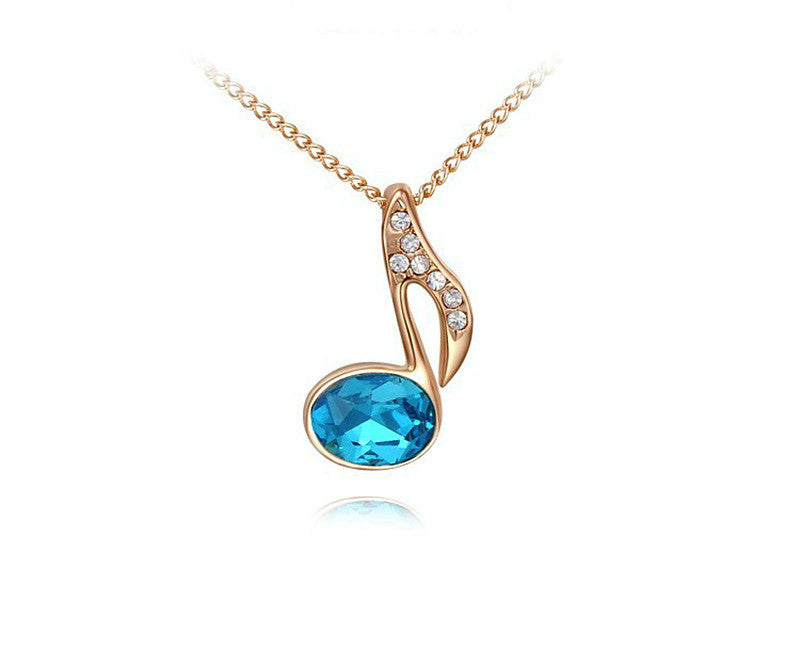18K Rose Gold Plated Reagan Necklace with Simulated Diamond