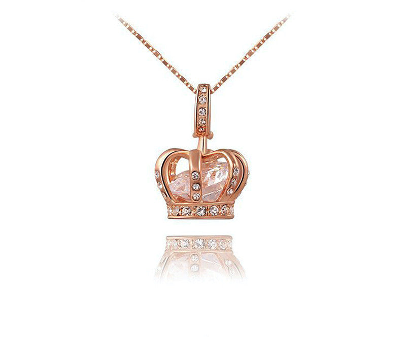18K Rose Gold Plated Riley Necklace with Simulated Diamond