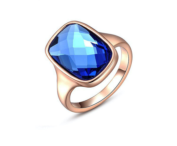 18K Rose Gold Plated Ryleigh Ring with Simulated Diamond
