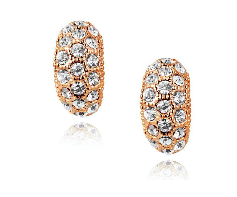 18K Rose Gold Plated Rylie Earrings with Simulated Diamond