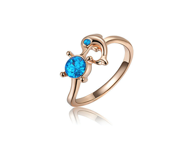 18K Rose Gold Plated Sabrina Ring with Simulated Diamond