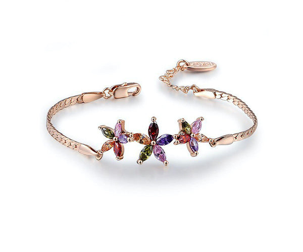 18K Rose Gold Plated Sadie Bracelet with Simulated Diamond