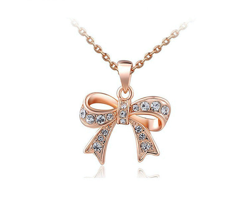 18K Rose Gold Plated Sadie Necklace with Simulated Diamond
