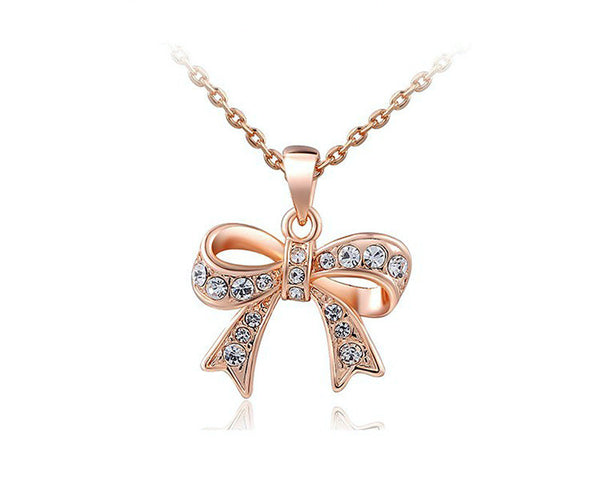 18K Rose Gold Plated Sadie Necklace with Simulated Diamond