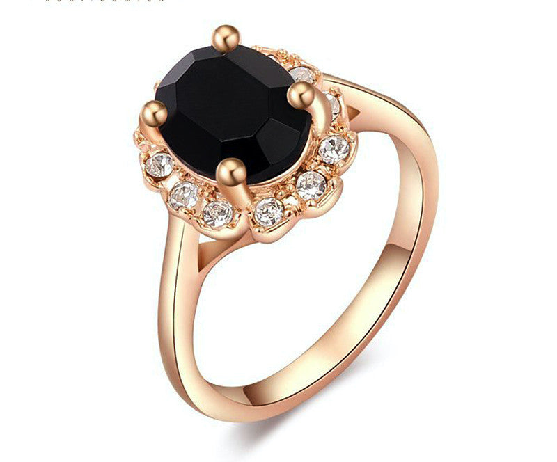 18K Rose Gold Plated Samantha Ring with Simulated Diamond