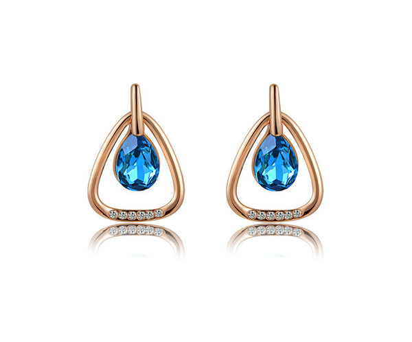 18K Rose Gold Plated Sarai Earrings with Simulated Diamond