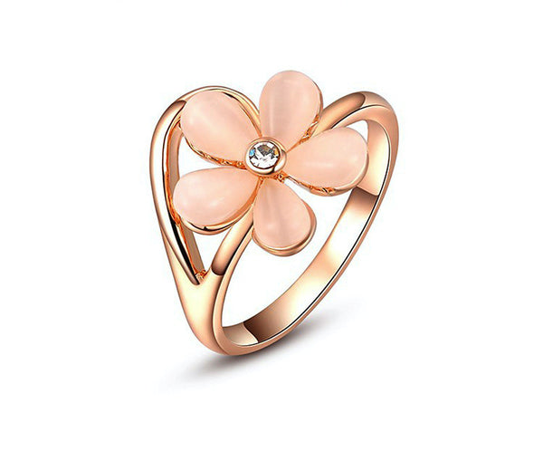 18K Rose Gold Plated Sierra Ring with Simulated Diamond