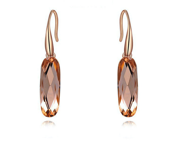 18K Rose Gold Plated Sofia Earrings with Simulated Diamond