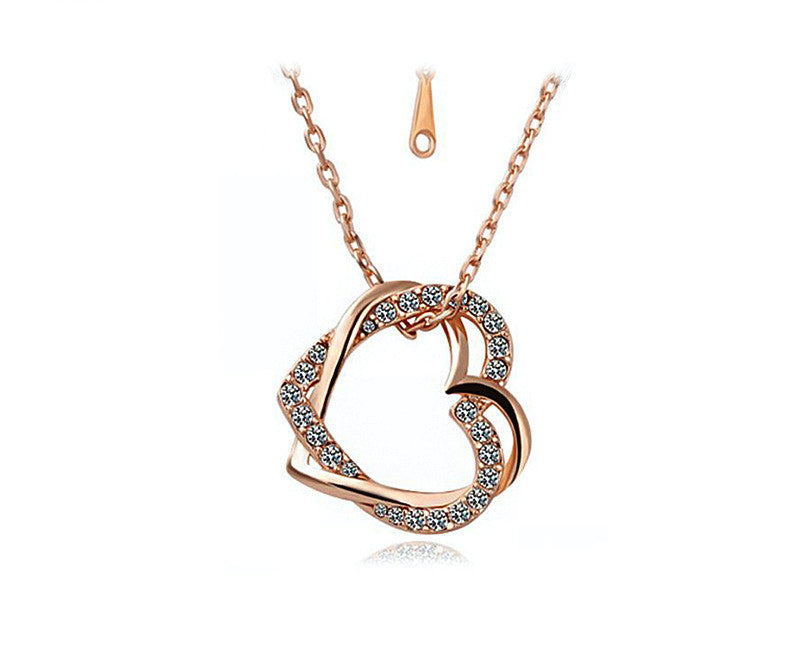 18K Rose Gold Plated Sofia Necklace with Simulated Diamond