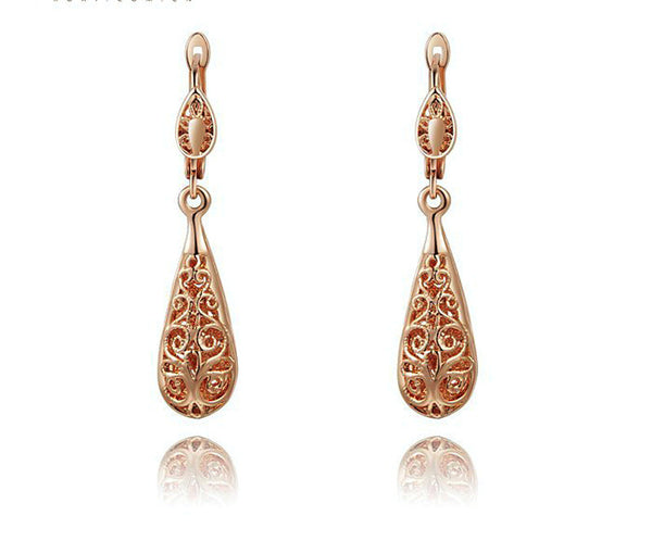 18K Rose Gold Plated Sophia Earrings with Simulated Diamond