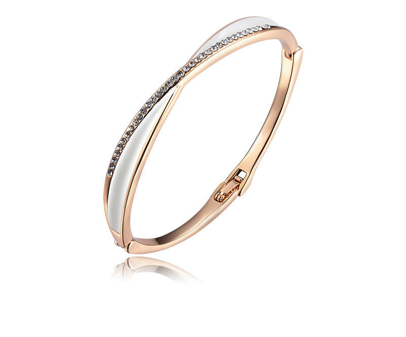 18K Rose Gold Plated Stella Bracelet with Simulated Diamond