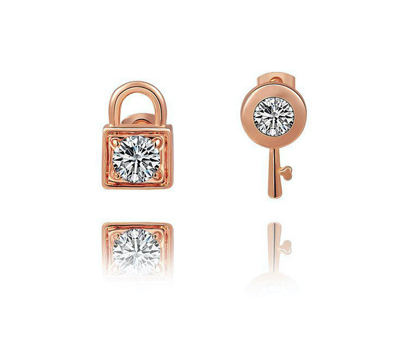 18K Rose Gold Plated Taylor Earrings with Simulated Diamond