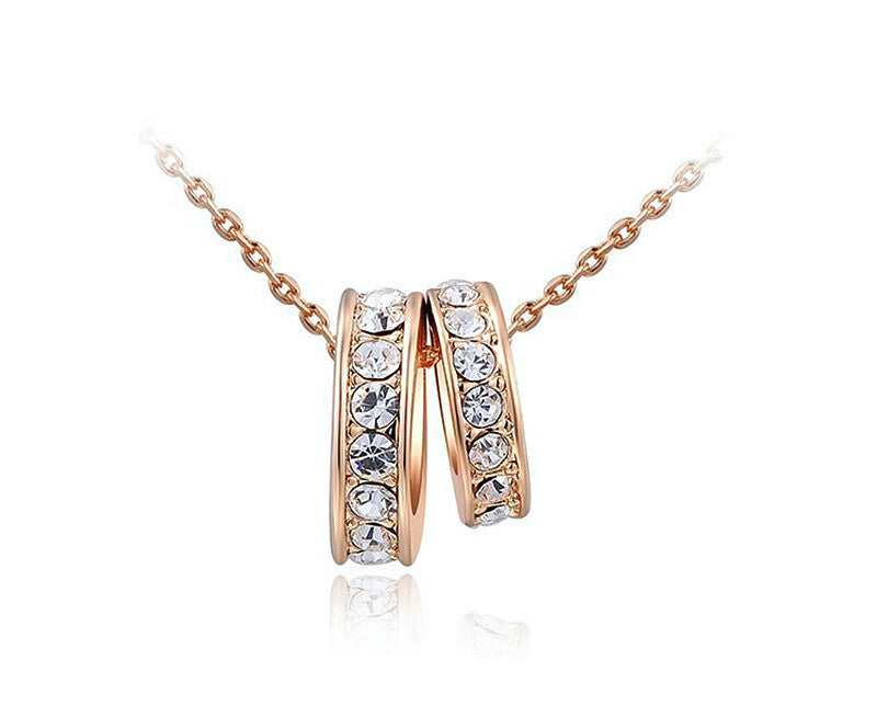 18K Rose Gold Plated Taylor Necklace with Simulated Diamond