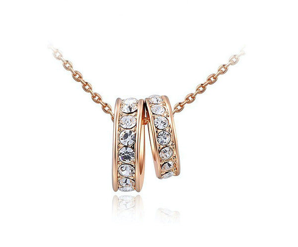 18K Rose Gold Plated Taylor Necklace with Simulated Diamond