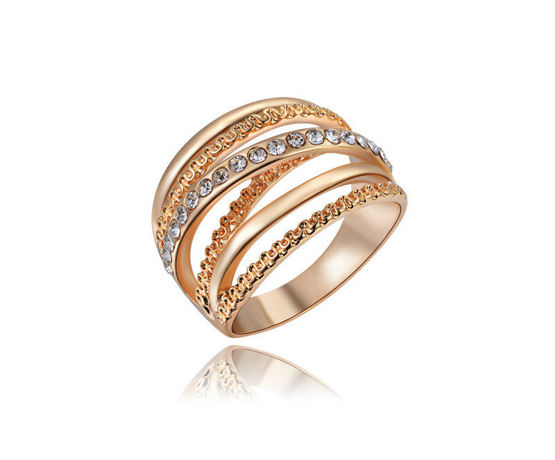 18K Rose Gold Plated Valentina Ring with Simulated Diamond