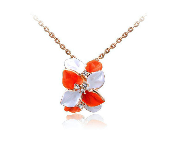 18K Rose Gold Plated Valeria Necklace with Simulated Diamond