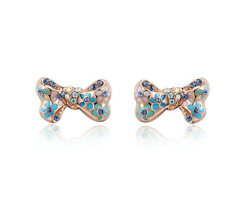 18K Rose Gold Plated Veronica Earrings with Simulated Diamond