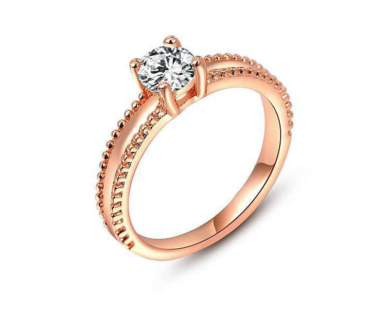 18K Rose Gold Plated Vivian Ring with Simulated Diamond