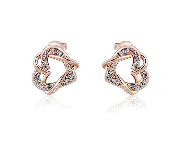 18K Rose Gold Plated Ximena Earrings with Simulated Diamond