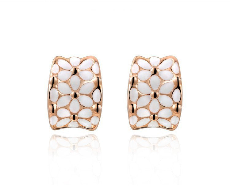 18K Rose Gold Plated Zoey Earrings with Simulated Diamond
