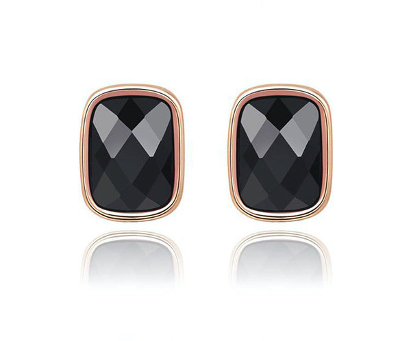 18K Rose Gold Plated Zuri Earrings with Simulated Diamond