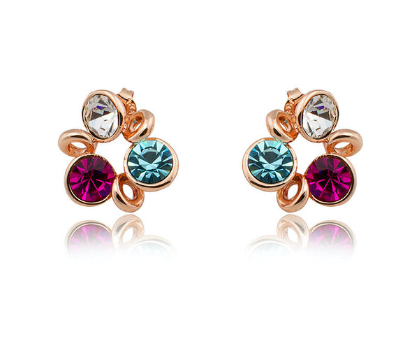 18K Rose Gold Plated Sylvia Earrings with Simulated Diamond