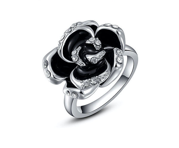 Platinum Plated Adeline Ring with Simulated Diamond