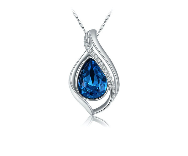 Platinum Plated Adrianna Necklace with Simulated Diamond